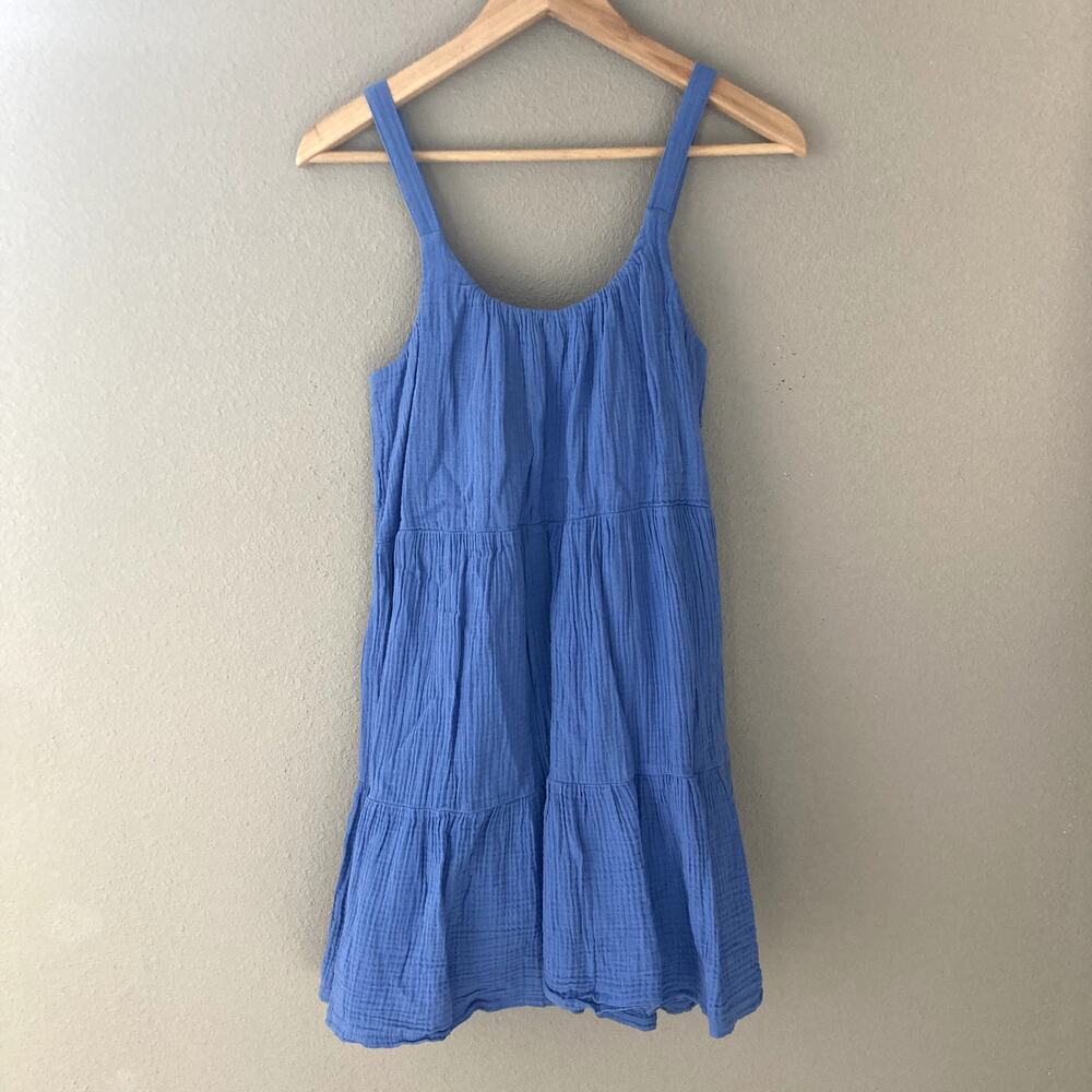 Z Supply Danny Gauze Mini Tank Dress Pacific Blue Medium - Picture 6 of 6